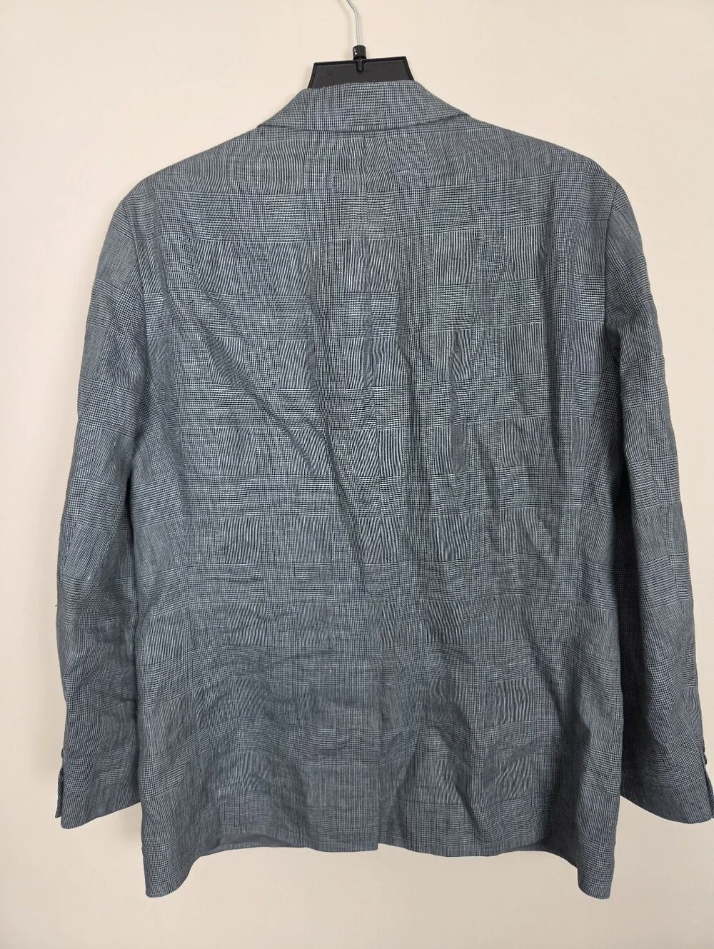 Lauren Ralph Lauren 100% Linen Glen Check Blazer Mens 40R Gray Sport Coat Jacket